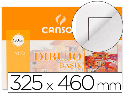 Papel dibujo basik din a3+ 32,5x 46 cm con recuadro minipack de 10 hojas