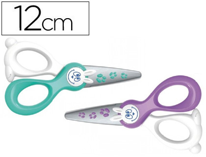 Tijera escolar maped kidi-cut 12 cm especial para infantil corta solo papel