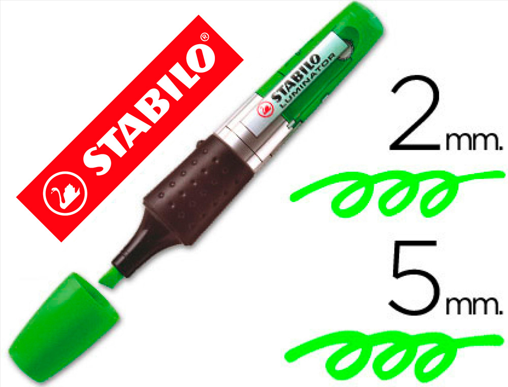 Rotulador stabilo boss luminator verde tinta liquida
