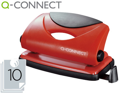 Taladrador q-connect kf02154 rojo abertura 1 mm capacidad 10 hojas