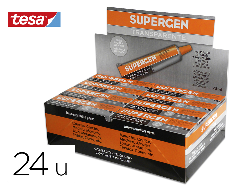 Pegamento supergen contacto incoloro 75 ml unidad