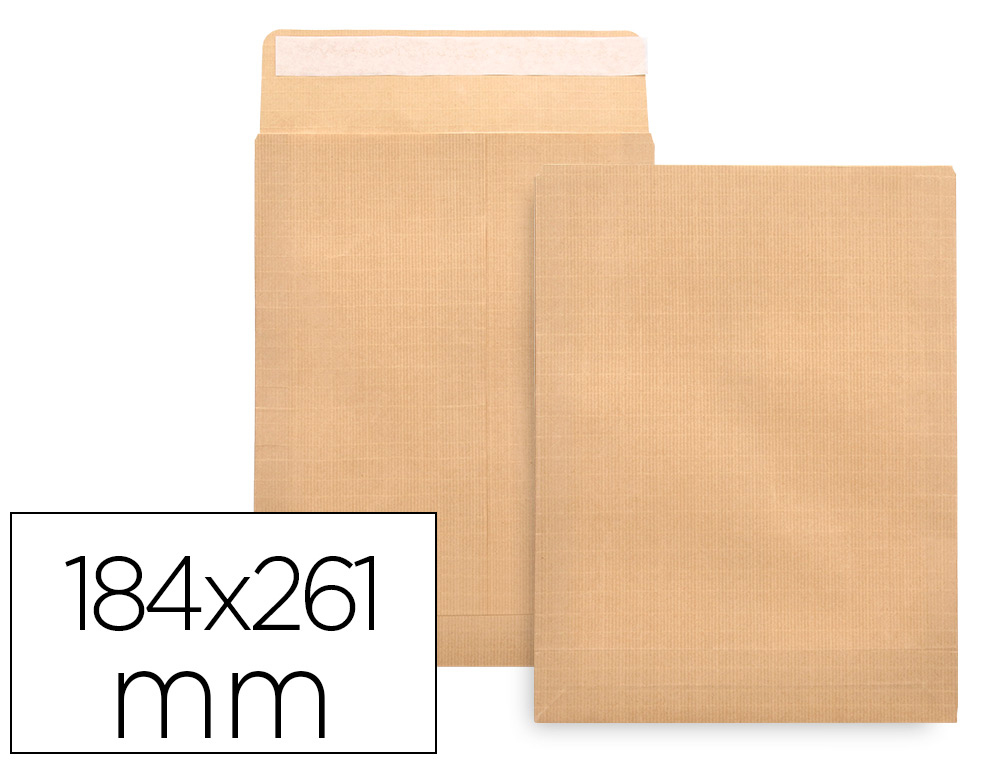 Sobre liderpapel bolsa n.6 kraft cuarto prolongado 184x261mm tira de silicona caja de 250 unidades