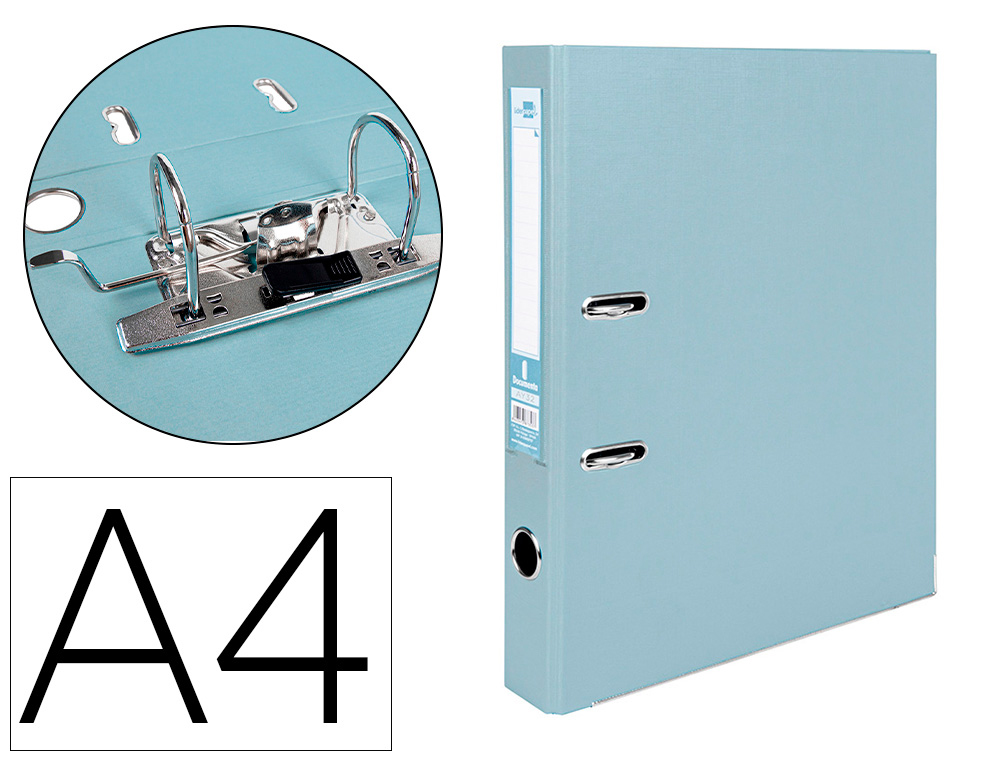 Archivador de palanca liderpapel a4 documenta forrado pvc con rado lomo 52mm gris compresor metalico