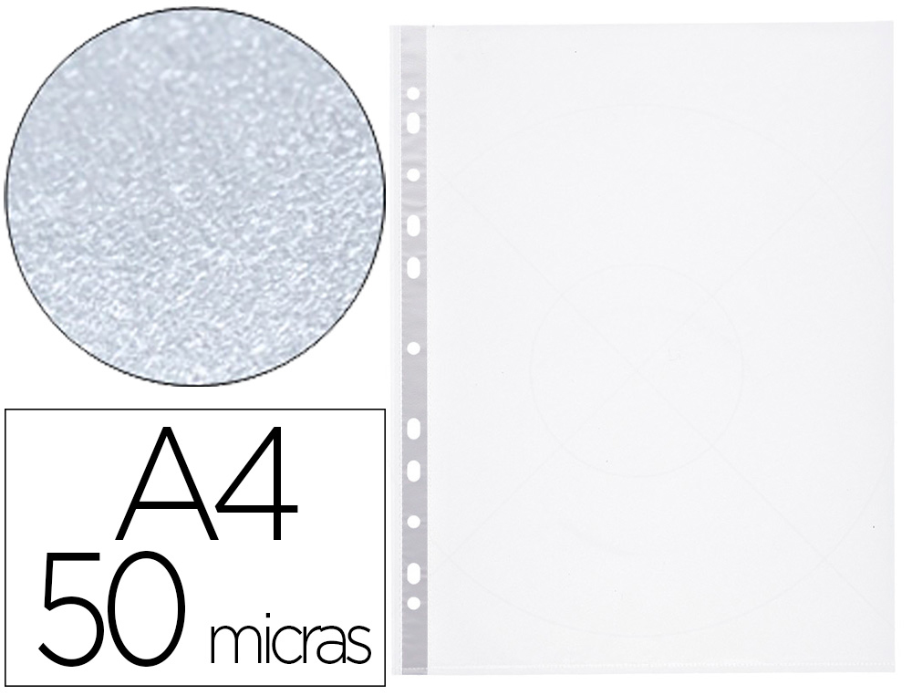 Funda multitaladro q-connect din a4 50 mc piel de naranja bolsa de 10 unidades