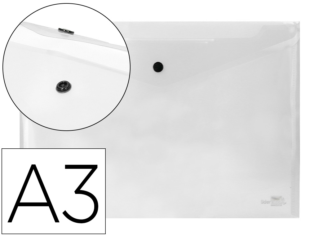Carpeta liderpapel dossier broche 44244 polipropileno din a3 tranparente translucido