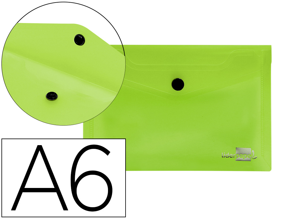 Carpeta liderpapel dossier broche 44233 polipropileno din a6 verde translucido