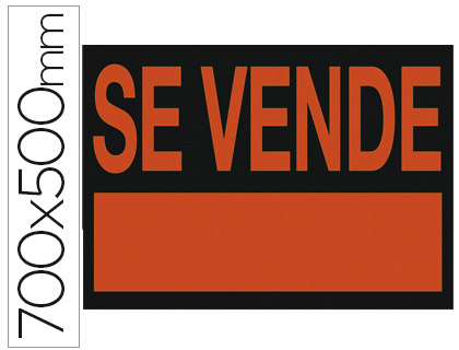 Cartel plastico archivo 2000 "se vende" rojo fluorescente 700x500 mm