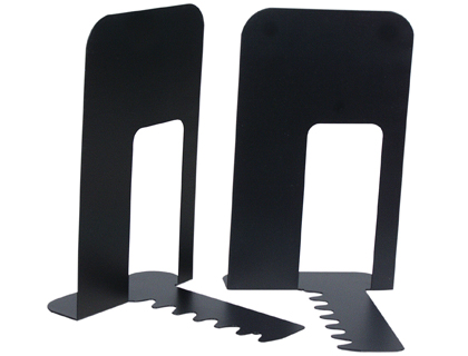 Apoyalibros metalico q-connect kf00837 negro juego de 2 165x127x165mm