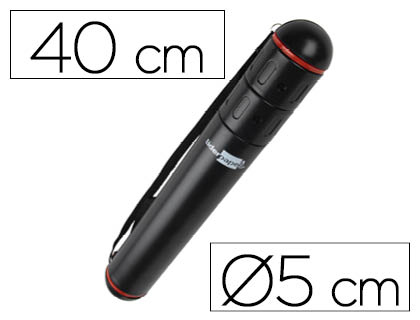 Portaplanos plastico liderpapel diametro 5 x 40 cm no extensible negro