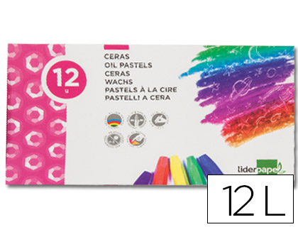 Lapices cera semi blanda lider papel caja de 12 unidades colores surtidos