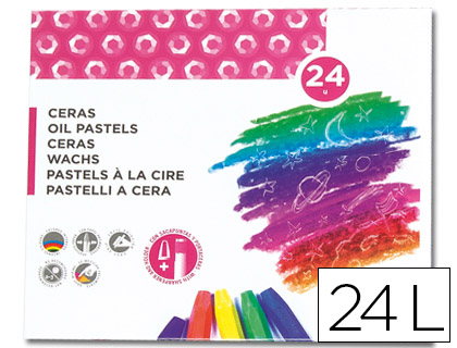 Lapices cera semi blanda lider papel caja de 24 unidades colores surtidos