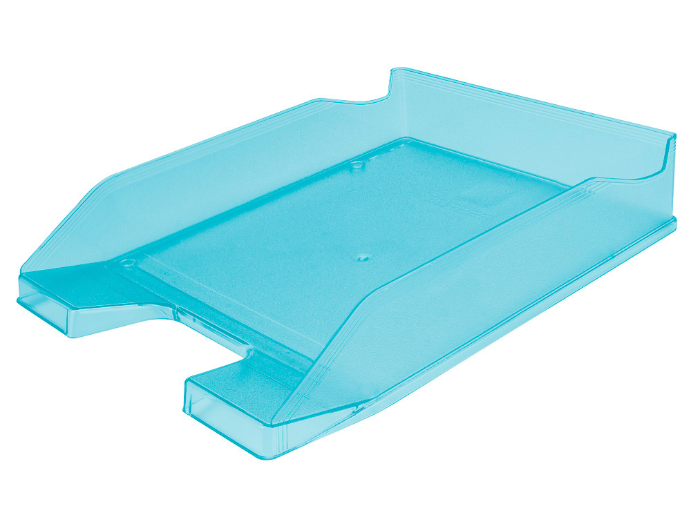 Bandeja sobremesa plastico q-connect turquesa transparente 240x70x340 mm