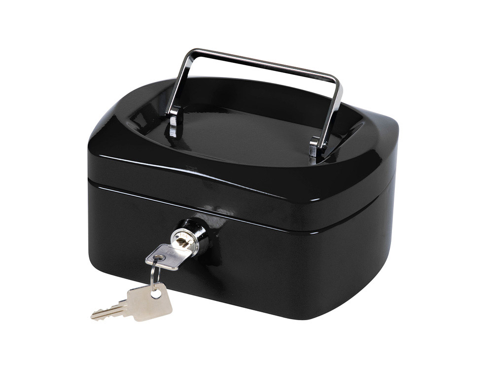 Caja caudales q-connect 6" 152x115x80 mm negra con portamonedas