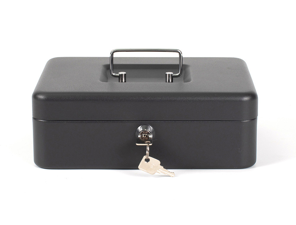 Caja caudales q-connect 10" 250x180x90 mm negra con portamonedas