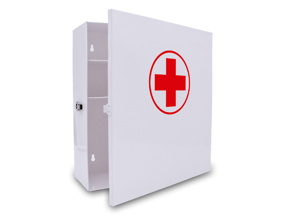 Botiquin q-connect metalico vacio primeros auxilios 316x360x100 mm