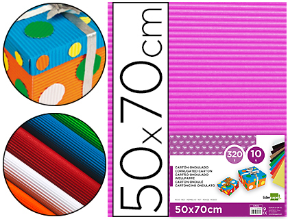 Carton ondulado liderpapel 50 x 70cm 320g/m2 fucsia
