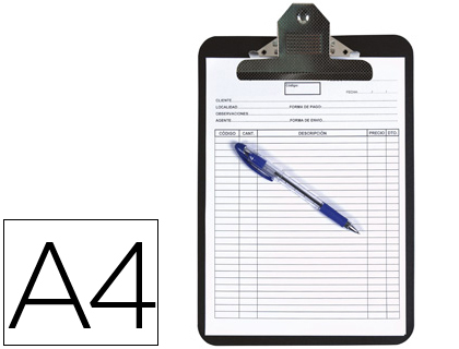 Portanotas q-connect polipropileno negro din a4 4 mm