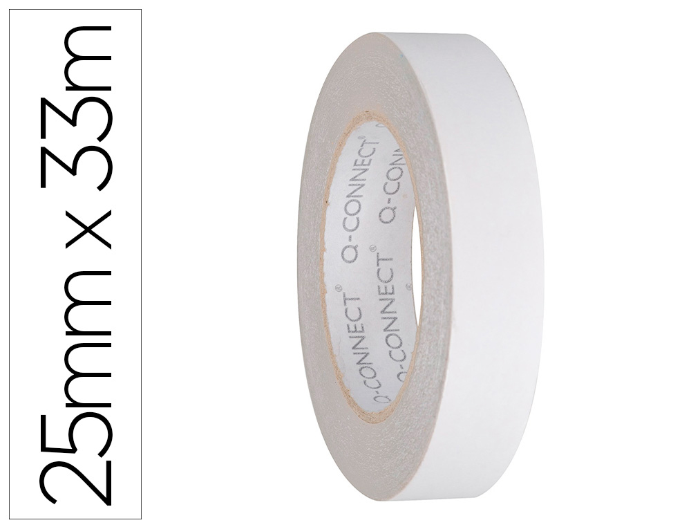 Cinta adhesiva q-connect doble cara 33 mt x 25 mm