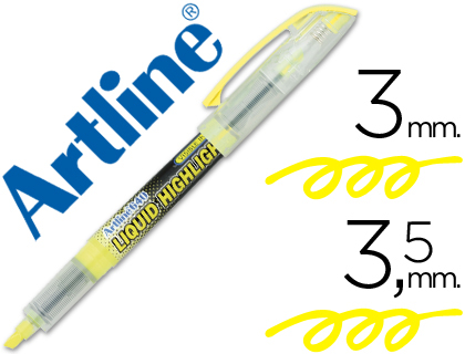 Rotulador artline fluorescente ek-640 amarillo punta biselada