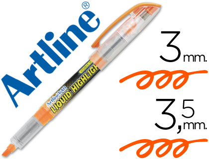 Rotulador artline fluorescente ek-640 naranja punta biselada