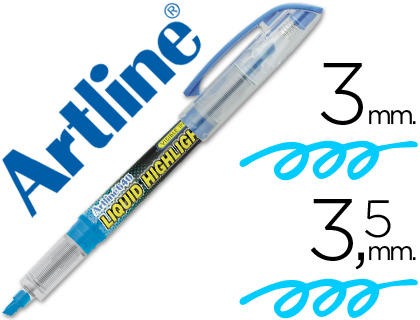 Rotulador artline fluorescente ek-640 azul punta biselada