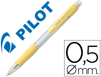 Portaminas pilot super grip amarillo 0,5 mm sujecion de caucho