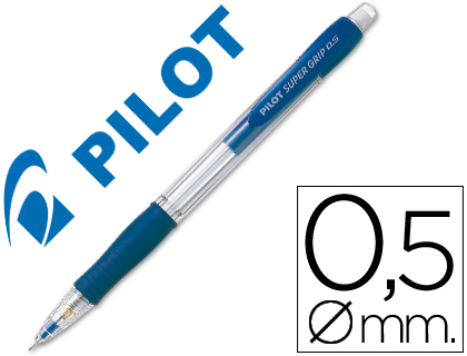 Portaminas pilot super grip azul 0,5 mm sujecion de caucho