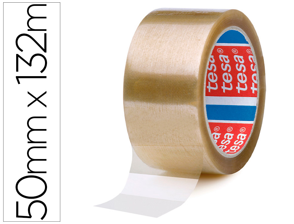 Cinta adhesiva tesa pp transparente 132 mt x 50 mm para embalaje