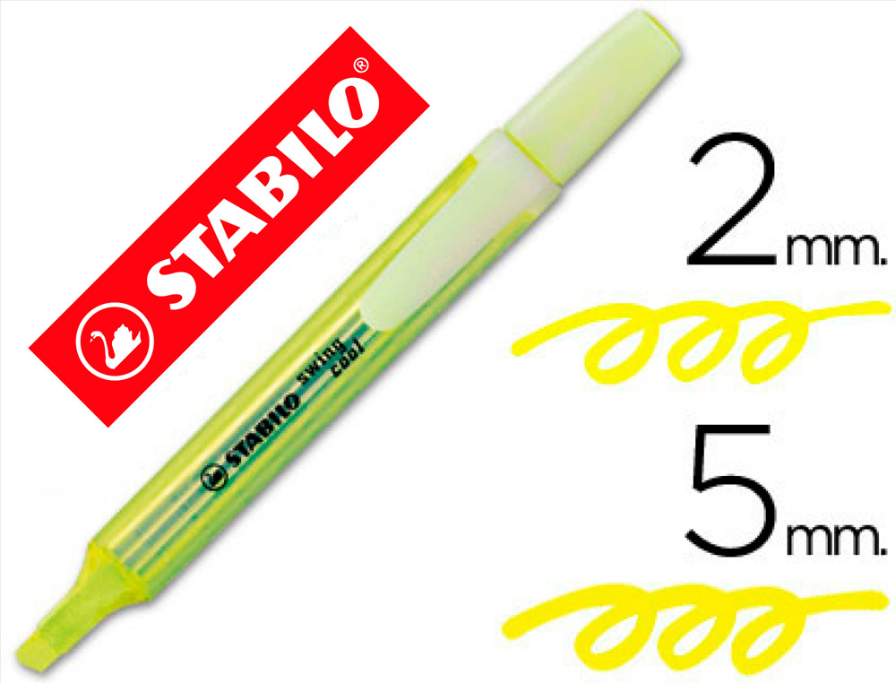 Rotulador stabilo marcador fluorescente swing cool amarillo