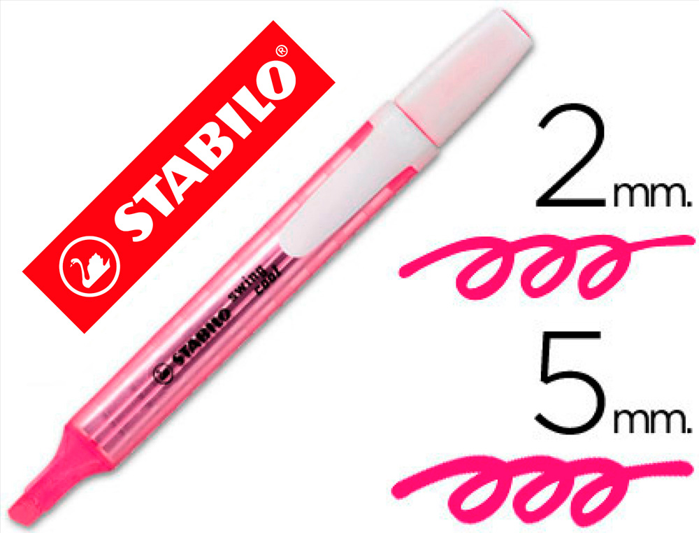 Rotulador stabilo marcador fluorescente swing cool rosa