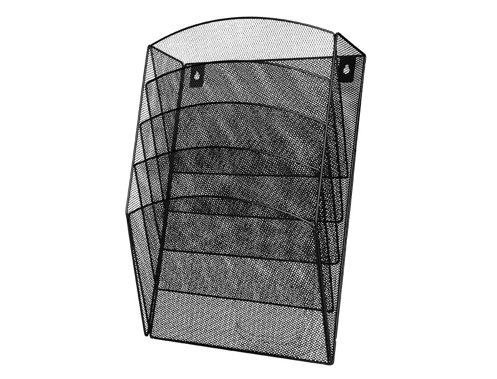 Expositor mural q-connect de pared 5 bandejas din a4 negro 9,3x31,5x44 cm