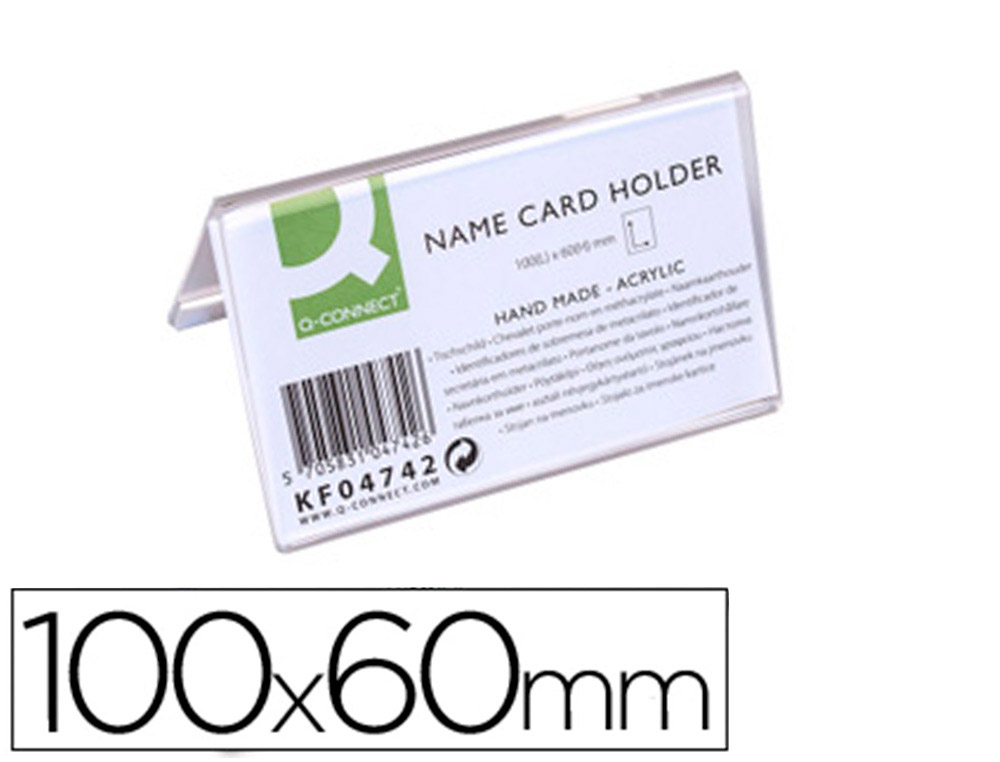 Identificador sobremesa q-connect metacrilato 100x60 mm ref.5729