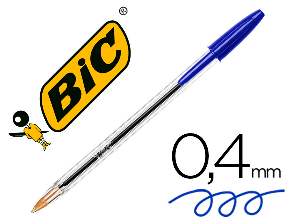 Boligrafo bic cristal original tinta azul bolsa de 5 unidades