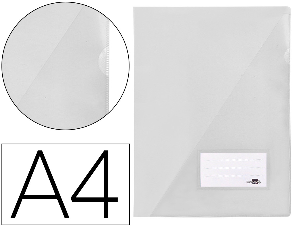 Carpeta liderpapel dossier a4 uñero transparente