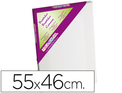 Bastidor liderpapel10f lienzo grapado trasero algodon 100% marco pawlonia 1,8x3,8 cm bordes madera 55x46 cm