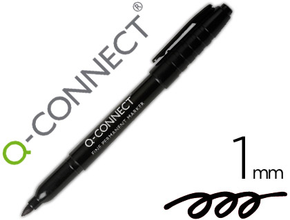 Rotulador q-connect para cd/dvd punta fibra permanente negro punta redonda 1 mm