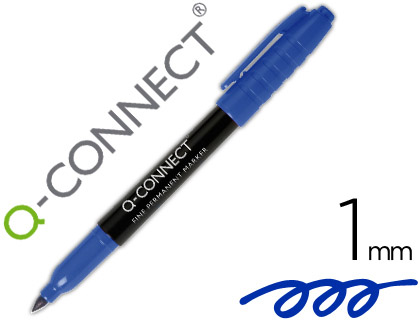 Rotulador q-connect para cd/dvd punta fibra permanente azul punta redonda 1 mm
