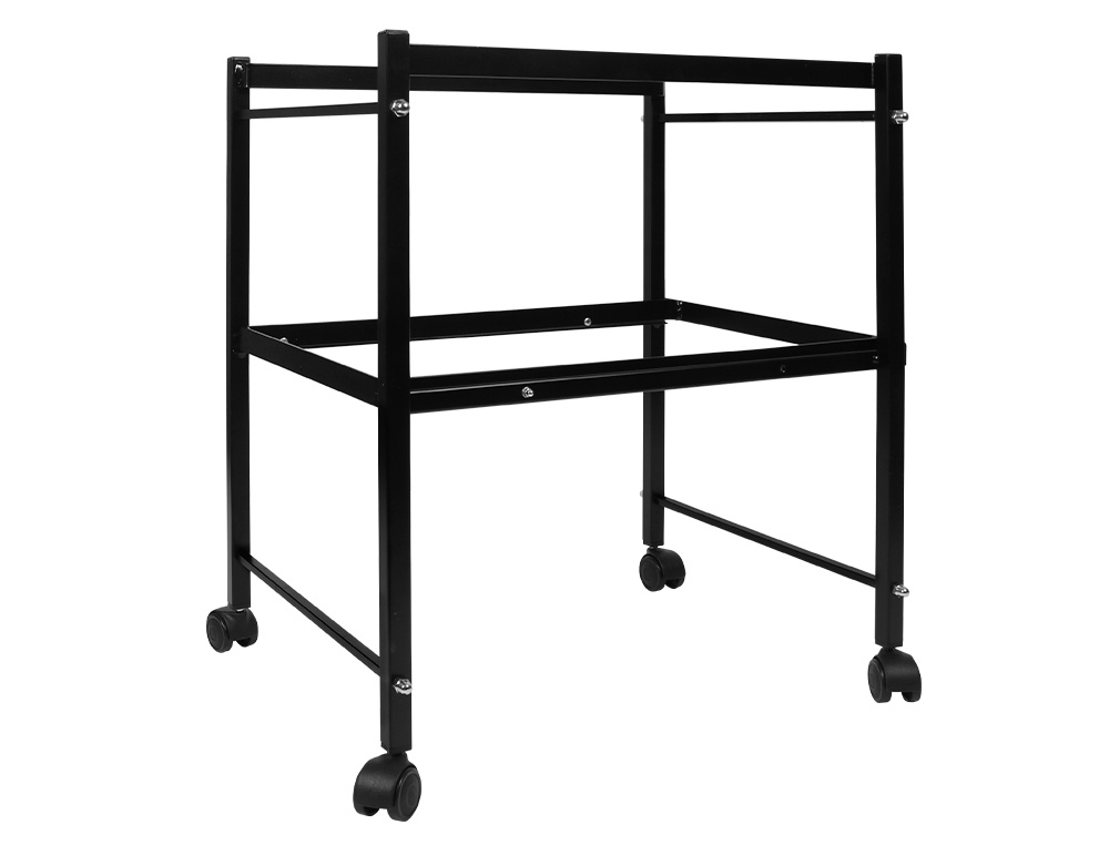 Carrito q-connect para carpetas colgantes folio con ruedas y bandeja inferior extraible color negro