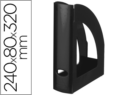 Revistero plastico q-connect negro opaco 100% reciclado