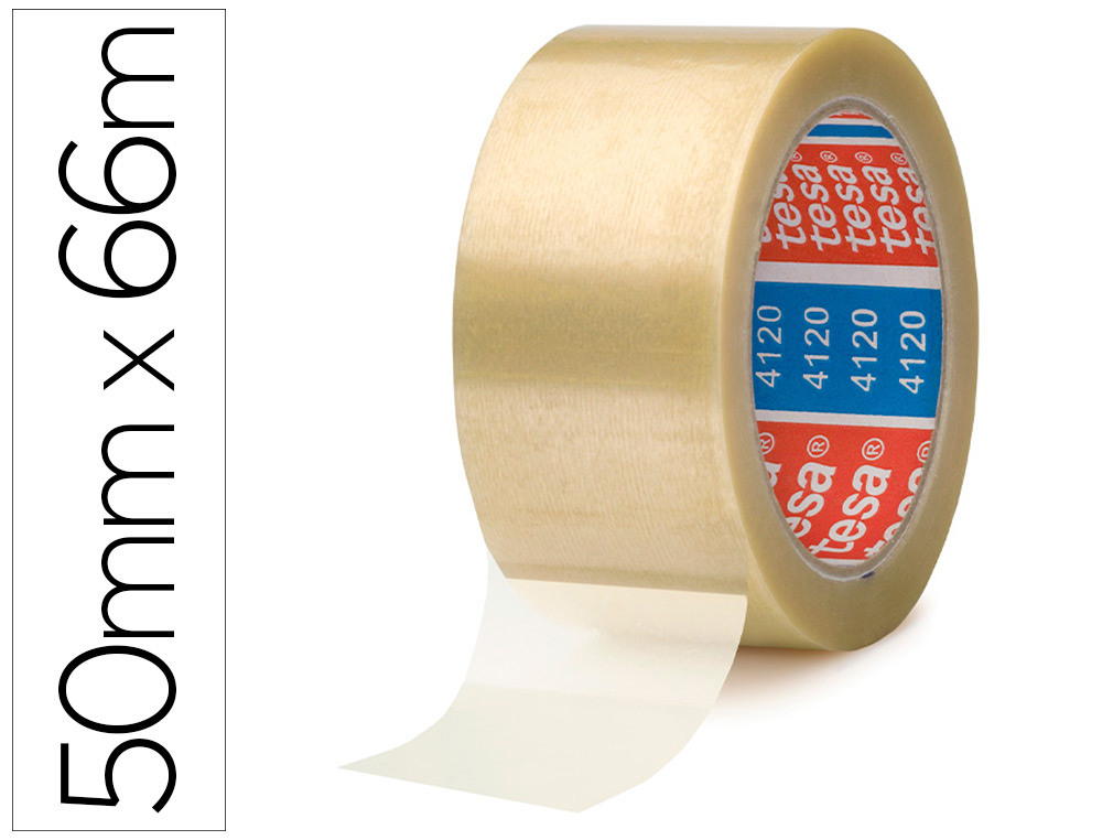 Cinta adhesiva tesa pvc transparente 66 mt x 50 mm para embalaje