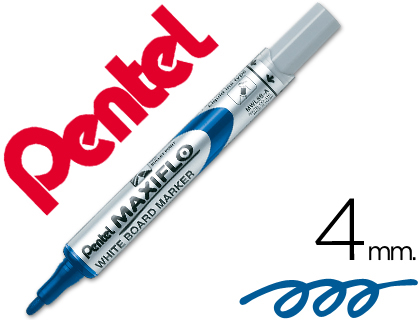 Rotulador maxiflo pentel para pizarra blanca color azul