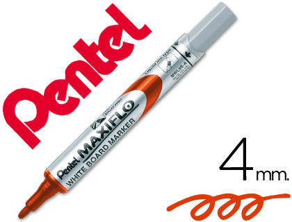 Rotulador maxiflo pentel para pizarra blanca color rojo