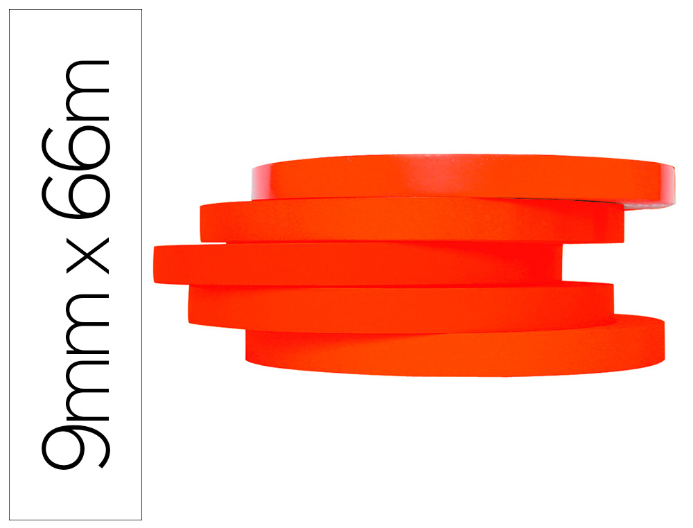 Cinta adhesiva q-connect 66 mt x 9 mm roja para cerrar bolsas