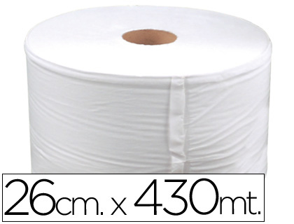 Papel secamanos industrial 26 cms de ancho x 400 mts aprox diametro 33,5 cm para el dispensador 46826