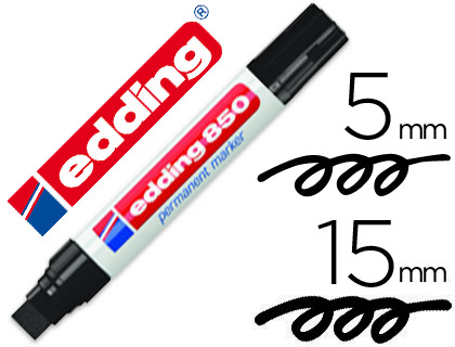 Rotulador edding marcador permanente 850 negro punta biselada 5-15 mm recargable
