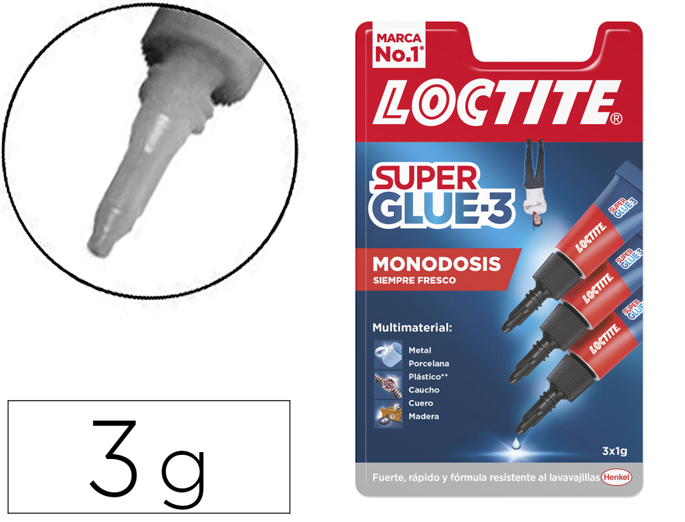 Pegamento loctite super glue 3 1 gr blister mono dosis