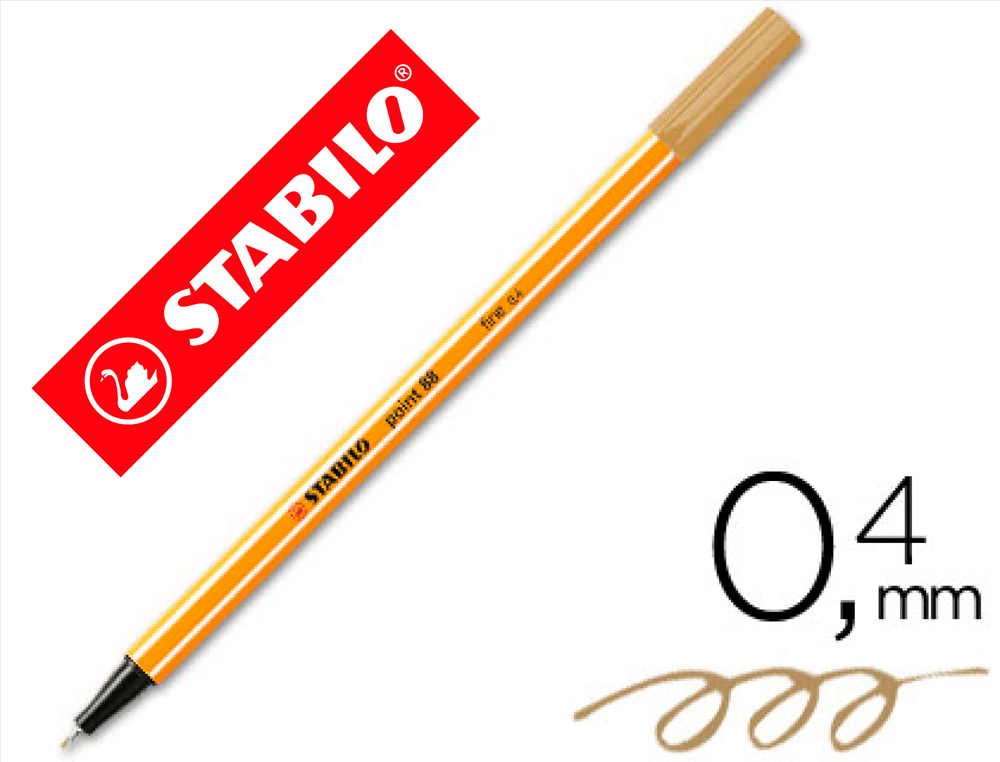 Rotulador stabilo punta de fib ra point 88 ocre oscuro punta fina 0,4mm