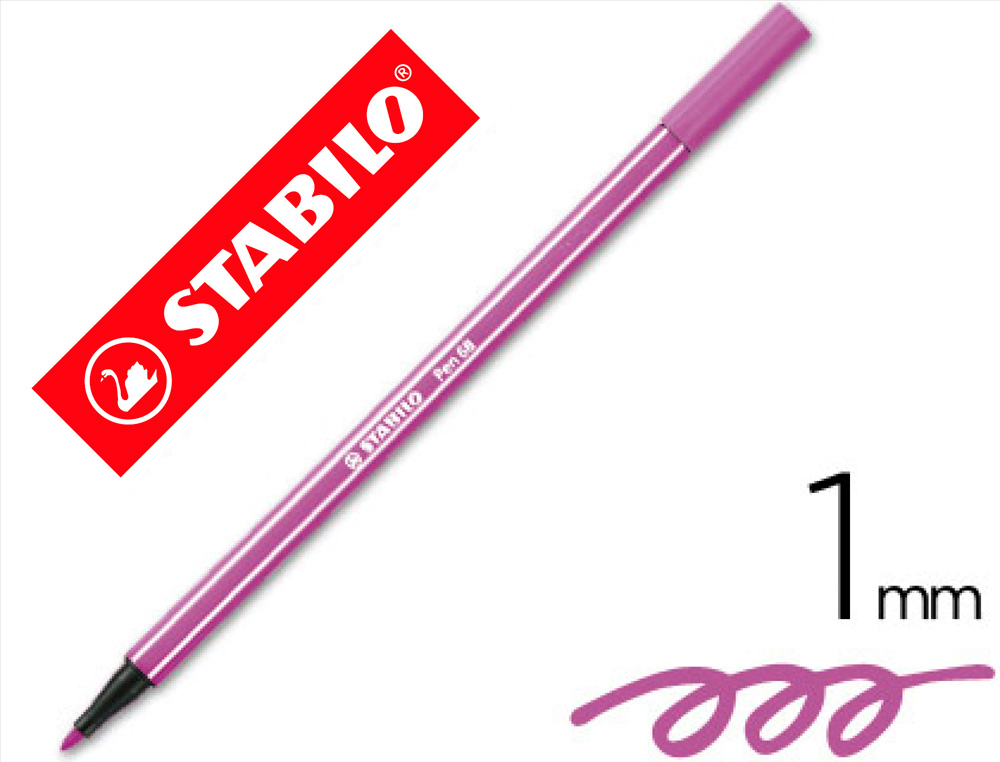 Rotulador stabilo acuarelable pen 68 lila punta gruesa 1mm