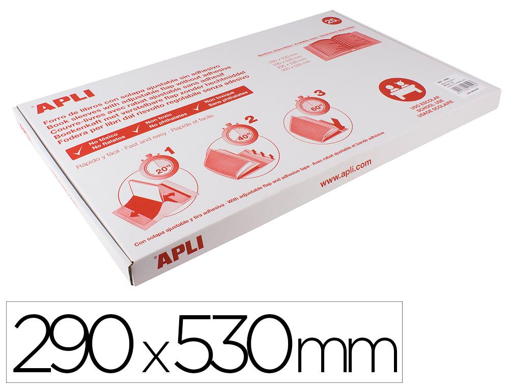 Forralibro pvc con solapa ajustable adhesivo 290x530 mm