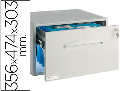 Archivador archisystem para carpetas colgantes con cerradura 356x474x303 mm color gris